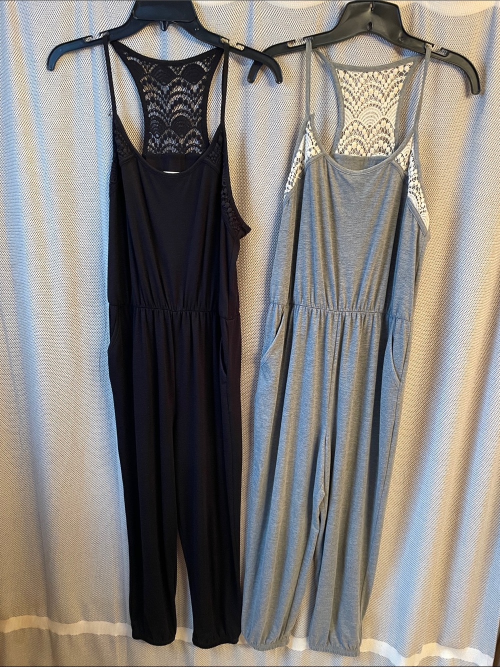 Mossimo Supply Co. Lace-Back Jumpsuits - Black & Gray
